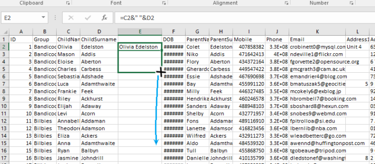 Tip – Reordering columns and combining columns in Excel – Kindergarten ...