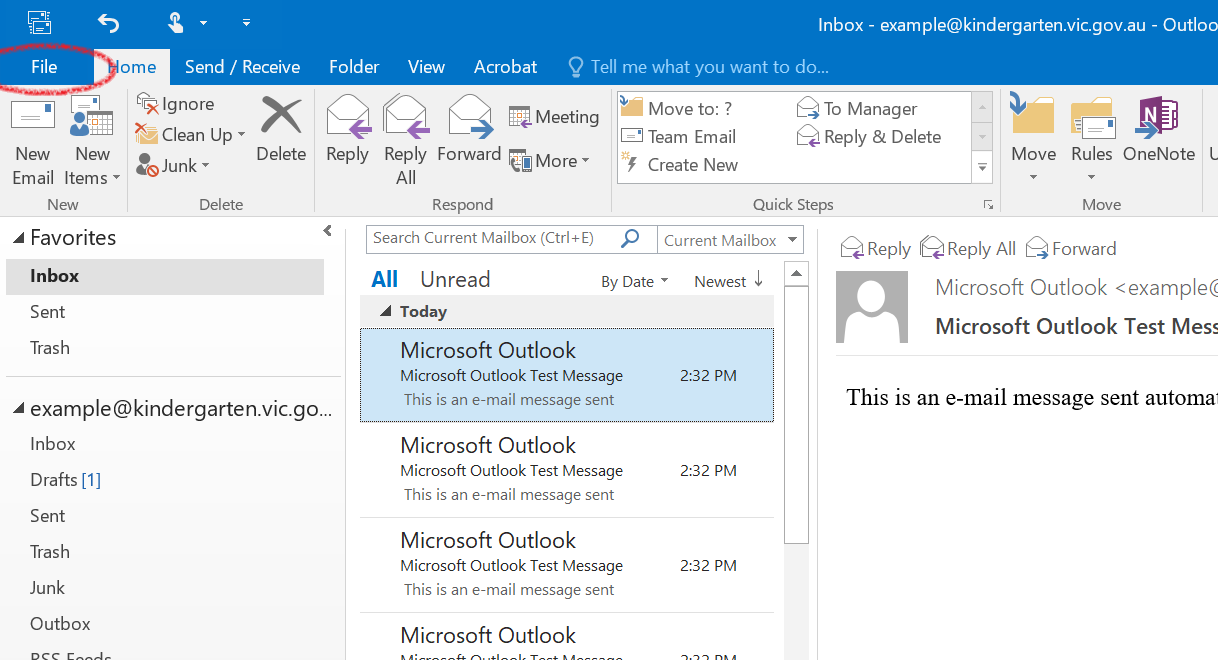 How to back up your IMAP email in Outlook 2016 – Kindergarten IT Program