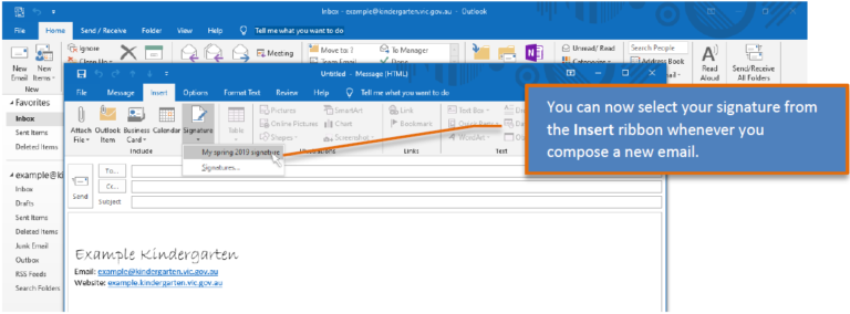 add signature to outlook 2016 email