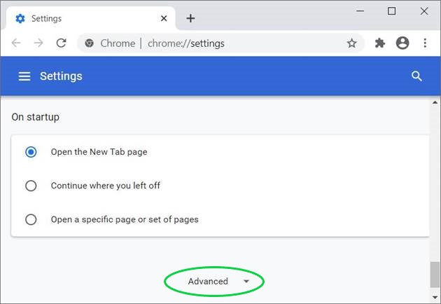 Chrome Settings Advanced