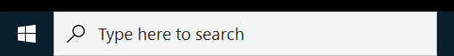 Screen capture of Win10 task bar search box